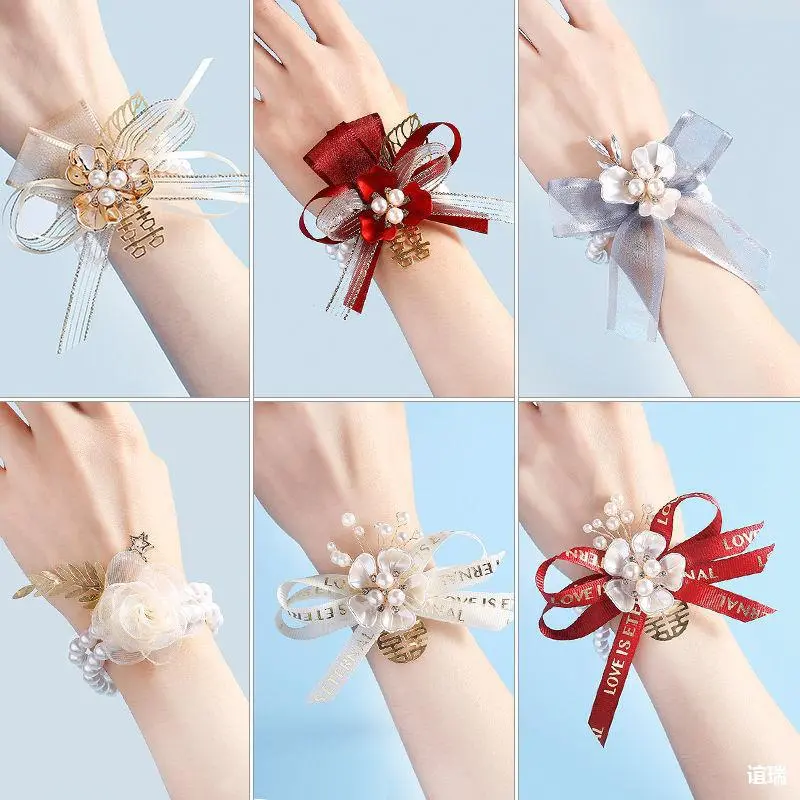 Sisters Simple Bridesmaid Bride Wrist Flower Group Hand New Wedding Corsage Wedding Supplies Garland