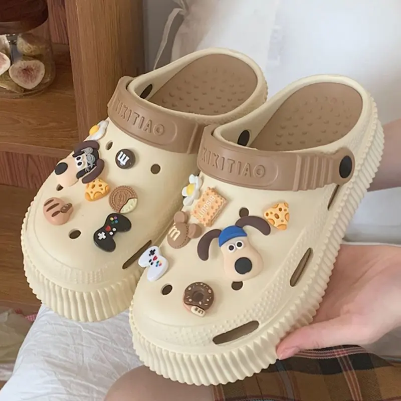 Comanier Sandal Kodok Dewasa Wanita Classic Bae Clog Sepatu Sendal Baim Wedges Platform EVA Square Toe 6