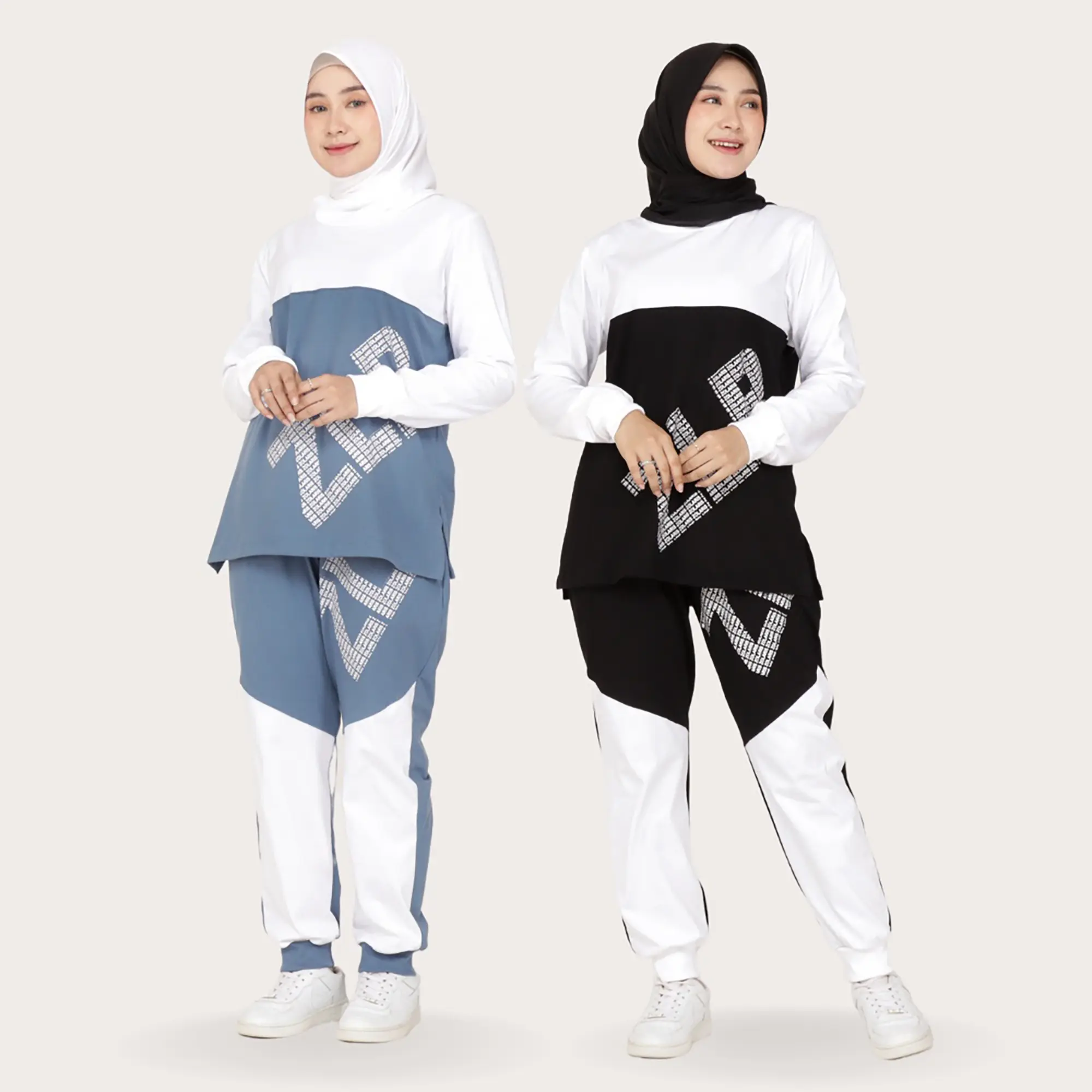 Inaya Set - Setelan Baju Olahraga / Training Wanita - One Set Muslimah Atasan Muslim Sport Celana Setelan Olahraga
