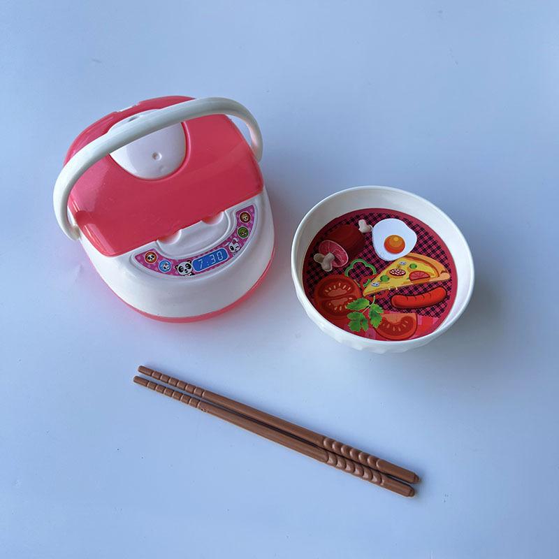 Kids play house simulation toys boys girls mini kitchen rice cooker rice cooker parent-child interactive model toys 4