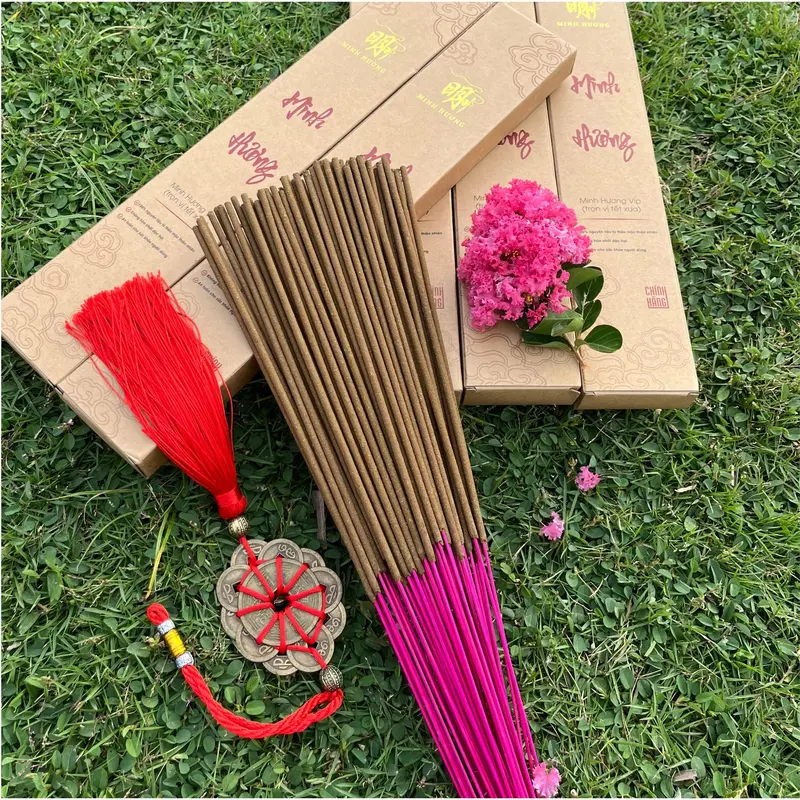 Minh Hương Vị Thuốc Bắc, hương làm từ nguyên liệu tự nhiên không cuộn tàn mùi dịu nhẹ hộp 60 nén x 34 cm 0