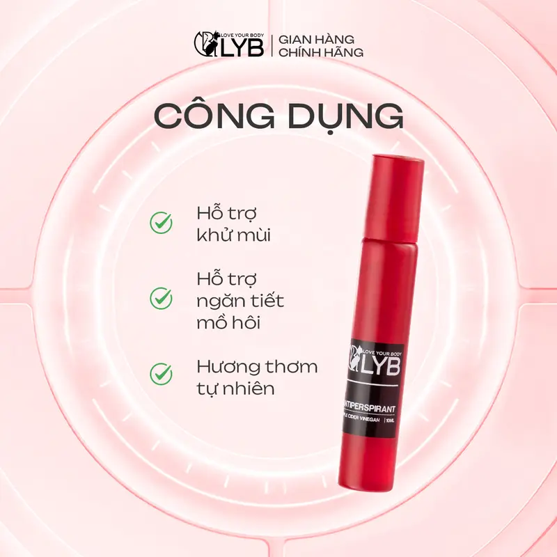 Lăn Khử Mùi & Dưỡng Sáng Son Nách LYB Hương Táo Đỏ - Dưỡng Sáng Nách, Giảm Tiết Mồ Hôi 10ml 2
