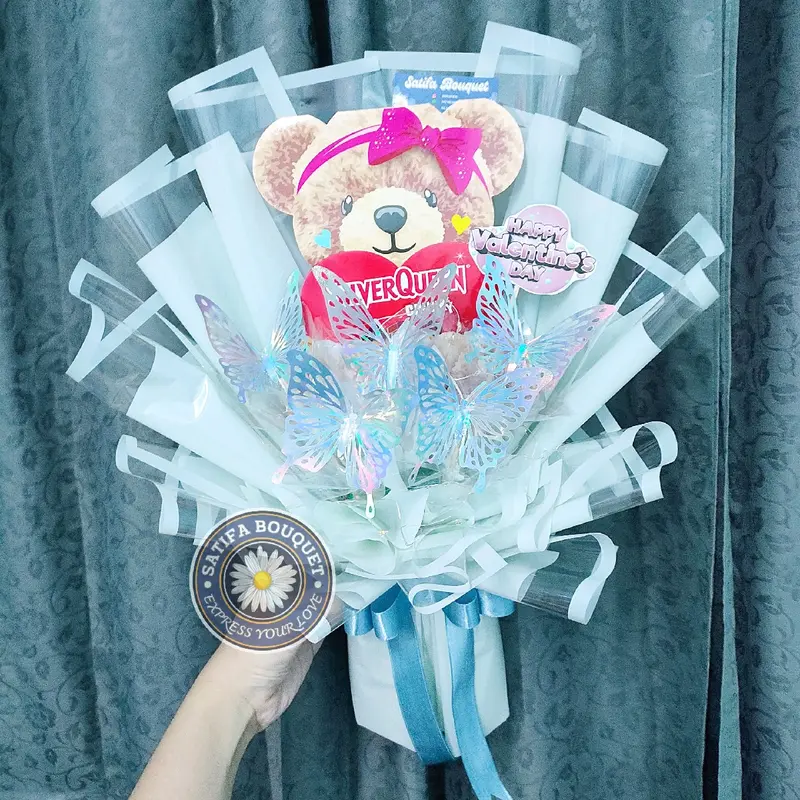 Bouquet Coklat Silverqueen Valentine Gift | Bucket Hadiah Valentine Bunga | Buket Hadiah Ulang Tahun Graduation | Hadiah Kado Pacar Bucin Valentine Trend Love Santai 0