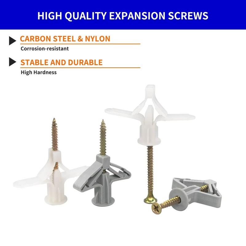 Product Introduction of easyea Bolt Accessories Plastic Airplane Expansion Pipe Self Tapping White Grey Expansion Tube Nails Fixed Tools Gypsum Board 9