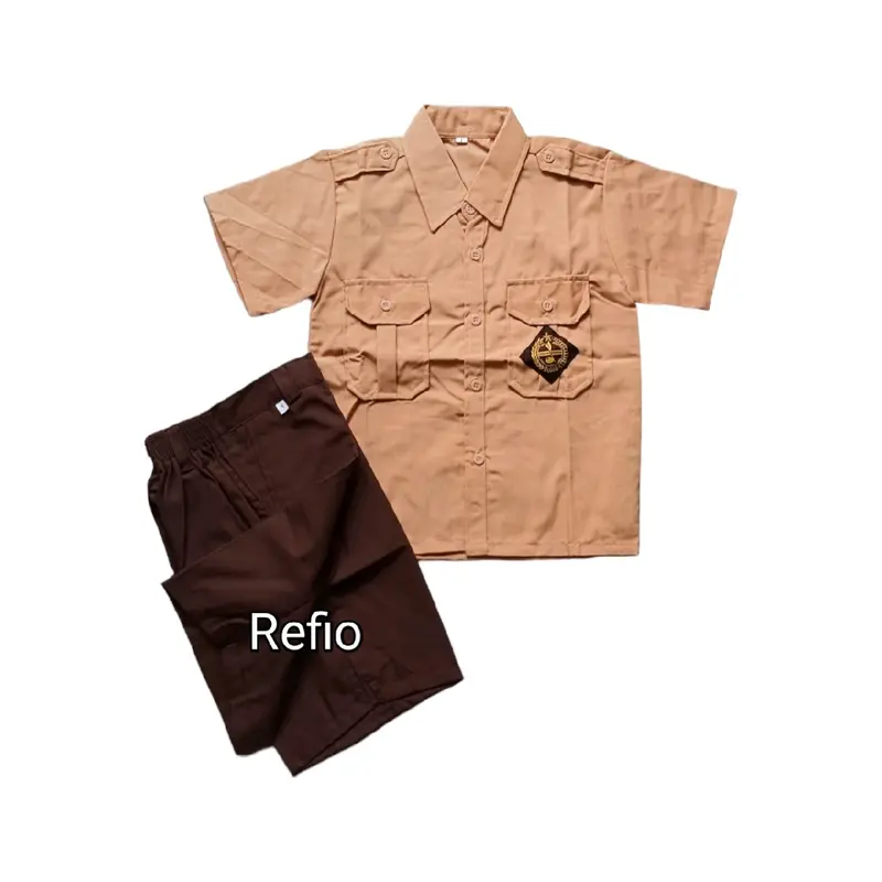 Setelan Seragam Sekolah SD Pramuka Penggalang Anak Laki-laki Baju Lengan Pendek Celana Pendek Set Lengkap Kelas 1-6 2