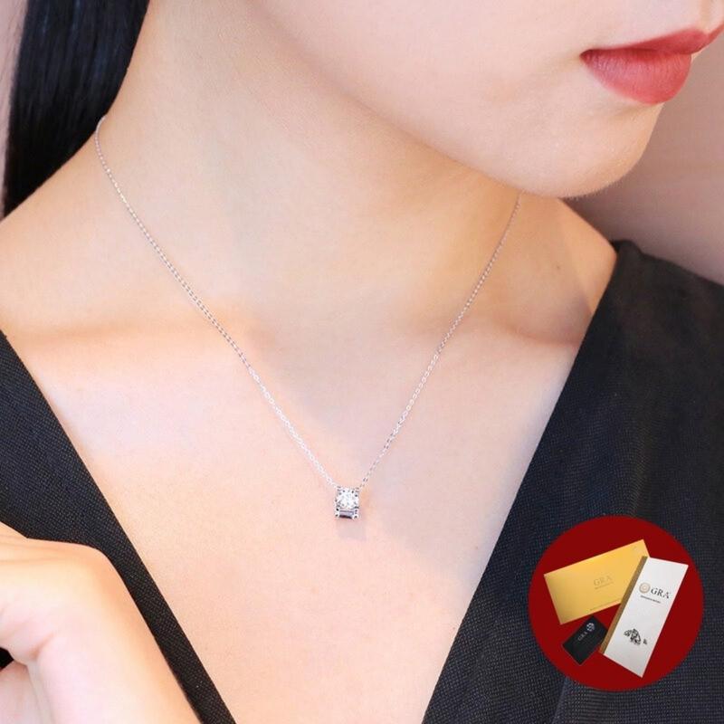 Product Introduction of (With Gra Certificate)  Pt950 Platinum Classic Moissanite Necklace Simple Elegant White Diamond Pendant Fine Jewelry 19