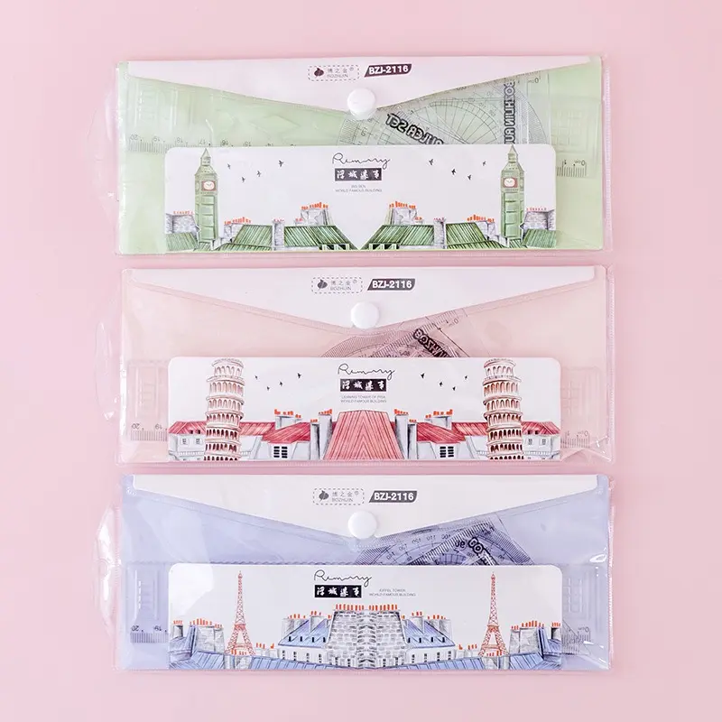 Bộ đồ dùng học tập 4 thước eke đóng túi kích thước 20cm nhiều mẫu mã lựa chọn 3