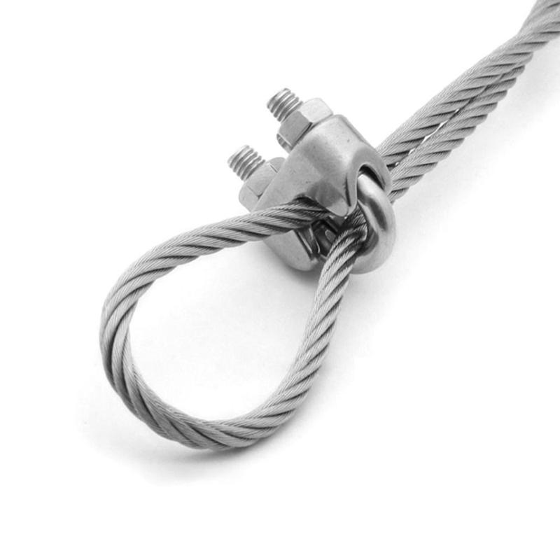 Product Introduction of Fast and Fast2 1Pc Durable M2/3/4/5/6/8/10/12/14mm Wire Rope Sleeve 304 Stainless Steel U Type Cable Clip Hardware Fixing Clip Wire Clamp Bolts Rigging Steel Wire Rope 14