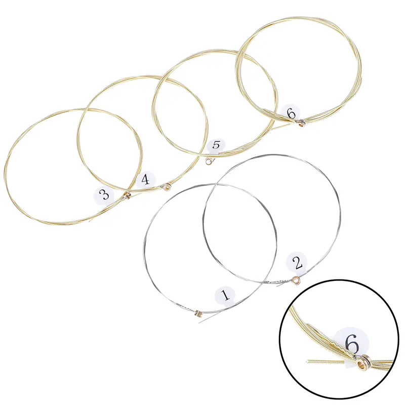 Dây Đàn Guitar Thực Hành, 1 Bộ 6 Chiếc, Làm Bằng Thép Niken, Thích Hợp Cho Guitar Acoustic 1