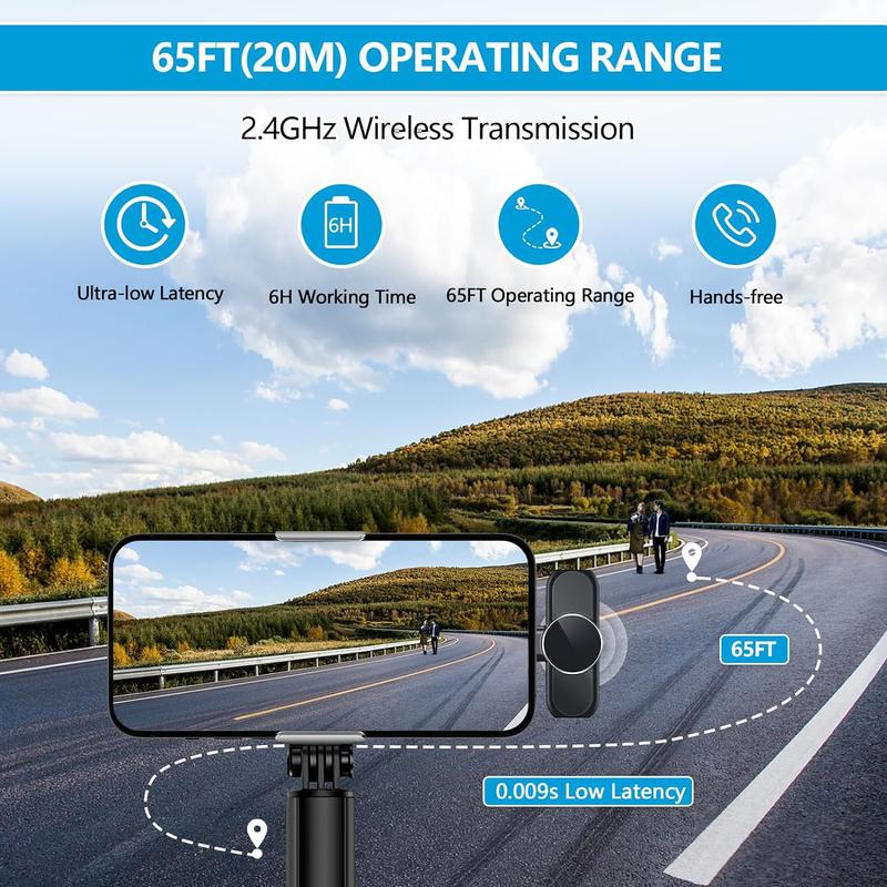 Portable Wireless Lavalier Microphone, 1 Set Professional Wireless Collar Clip Mic for iPhone & Android Phone, Plug-play Lapel Mic for Video Recording, Teaching, Interviews, Podcast, Vlog, Giftideas, Mini Microphone, Black 8