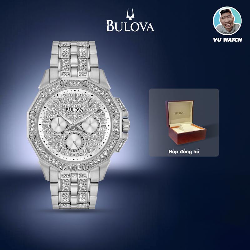 Đồng Hồ Nam BULOVA  [5052] 98C126| Có 3 màu | Full Đính đá | xách tay