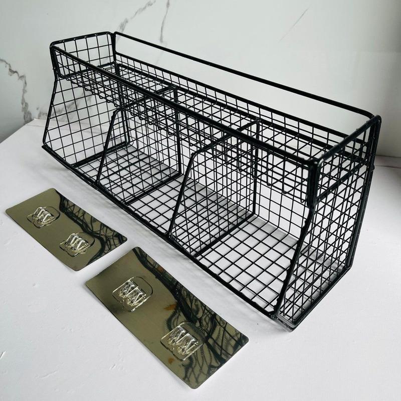 Kệ 3 Ngăn Đựng Gia Vị Hành Tỏi Đồ Khô Tiện Lợi-Kệ Để Đồ Nhà Bếp, Nhà Tắm Đa Năng Dán Tường Siêu Chắc Không Cần Khoan Đục 9