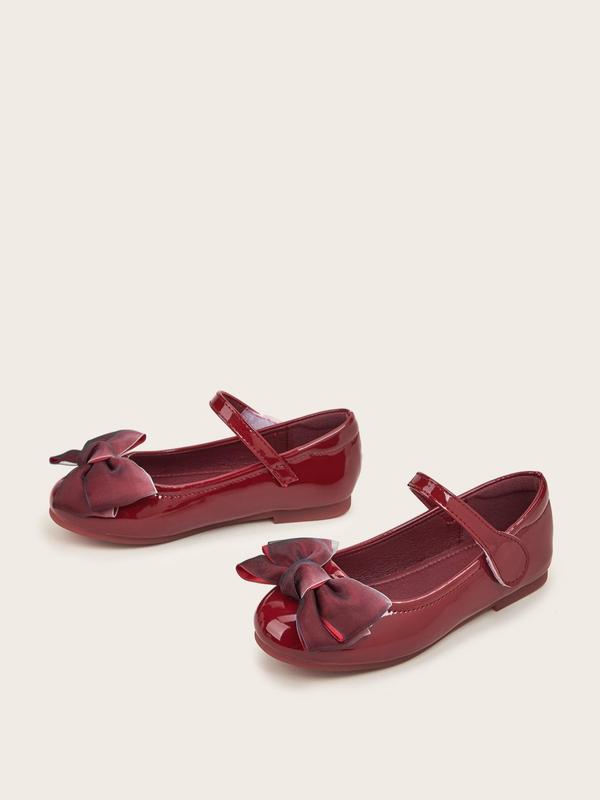 2023 1 Pair Girl's Elegant Cute Bowknot Design Flat Shoes, Comfortable Solid Color Slip-on Ballet Flats, Fashionable Flats For Kids 2