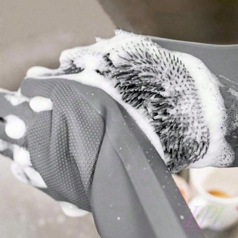 Solid Color Dish Washing Gloves, 1 Pair Household Kitchen Dish Washing Gloves, Non-slip Multifunctional Cleaning Gloves, Household Cleaning Tools Supplies 3