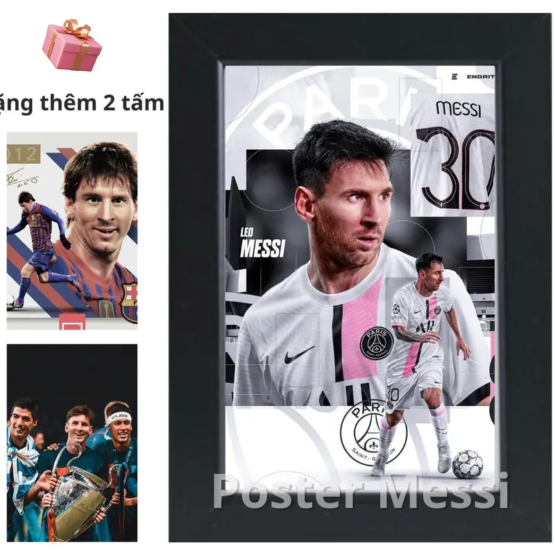Khung ảnh Poster Lionel Messi kích thước A5(28x24cm) cực đẹp dành cho anh em trang trí phòng ốc cực đẹp 4