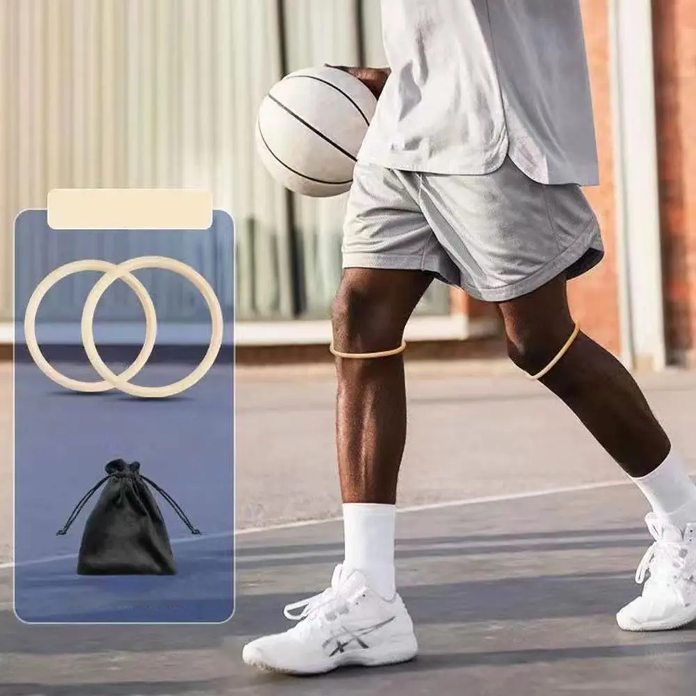 2Pcs Fine Patella With Basketball Knee Joint Rope Loop Rubber Band Knee Pad Elastic Fixation Protection Knee Force Belt Silicone Comfortable Running Fitness