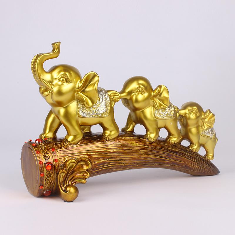  Decor Phong Thủy Gia Đình Voi Mạ Vàng Đứng Trên Cầu Gỗ Cao Cấp Trang Trí Không Gian Nội Thất Nhà Ở Cửa Hàng Văn Phòng AC07 Decor Phòng Trang Trí Nhà 