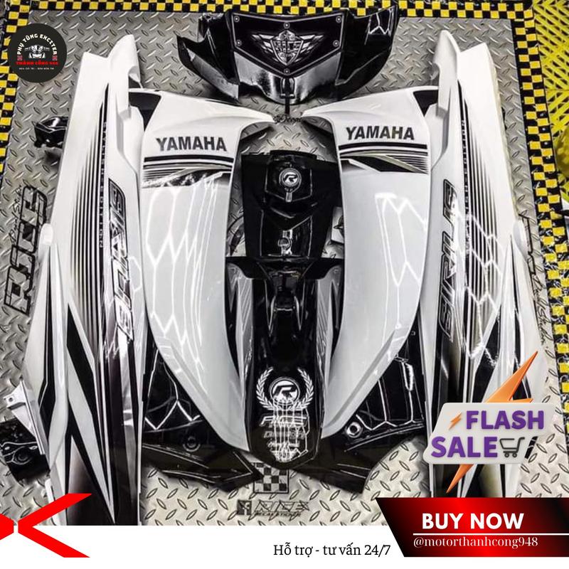  Dàn áo Sirius 110 Trắng Đen mẫu tem Sirius - Tặng Tem 