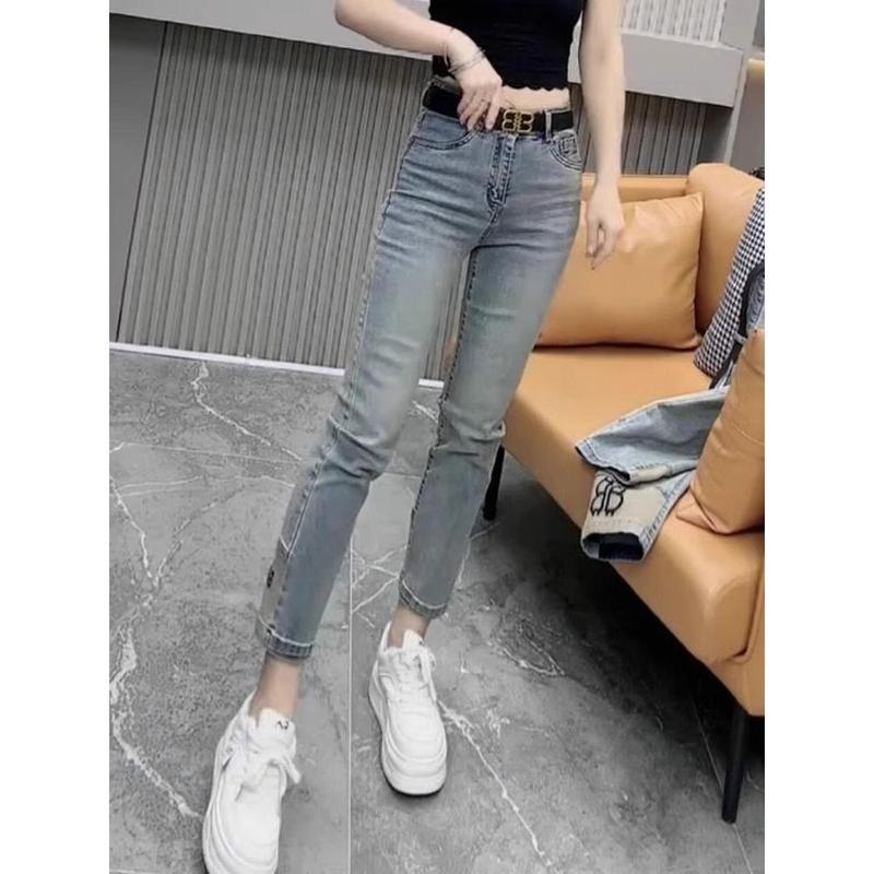 Quần Jean Cho Nữ, Cạp Cao, Dễ Phối Đồ, Quần Mỏng, Phong Cách Mùa Thu, Ôm Sát, Dài Đến Mắt Cá Chân, Quần Thuốc, Hàng Mới Về Năm 2024 4