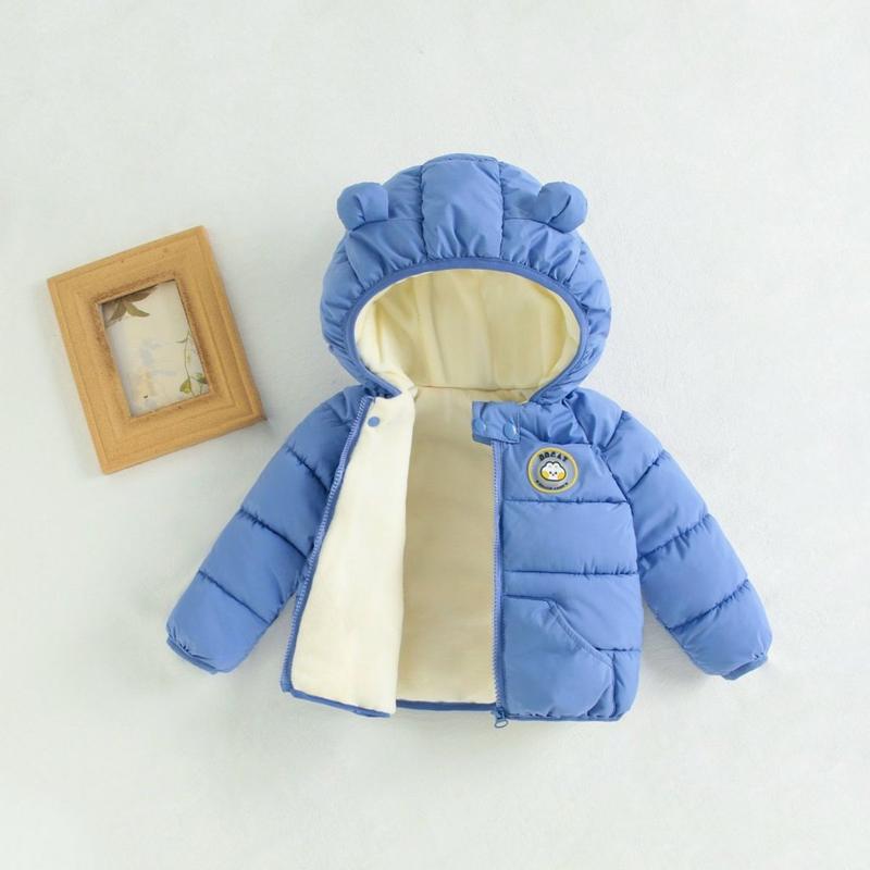 Áo khoác phao cho bé mùa đông 3 lớp lót lông cừu ấm áp áo phao kèm mũ cho bé bịt tai cho bé