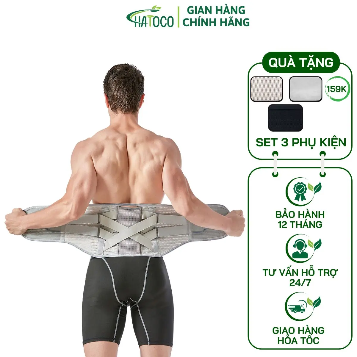 Đai Lưng Cột Sống Thoát Vị Đĩa Đệm Hatoco Chống Đau Lưng, Thoái Hóa Cột Sống, Đau Thần Kinh Tọa