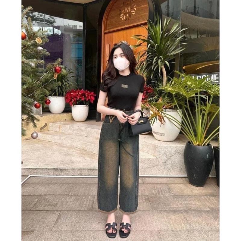 Quần baggy nữ hai bên quần tua rua phong cách phủ dơ không phải quần cũ 1