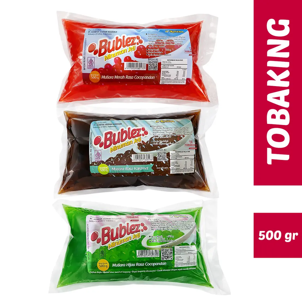 Bublez Minuman Jelly Mutiara Jeli Cocopandan Karamel 500gr Topping bubble