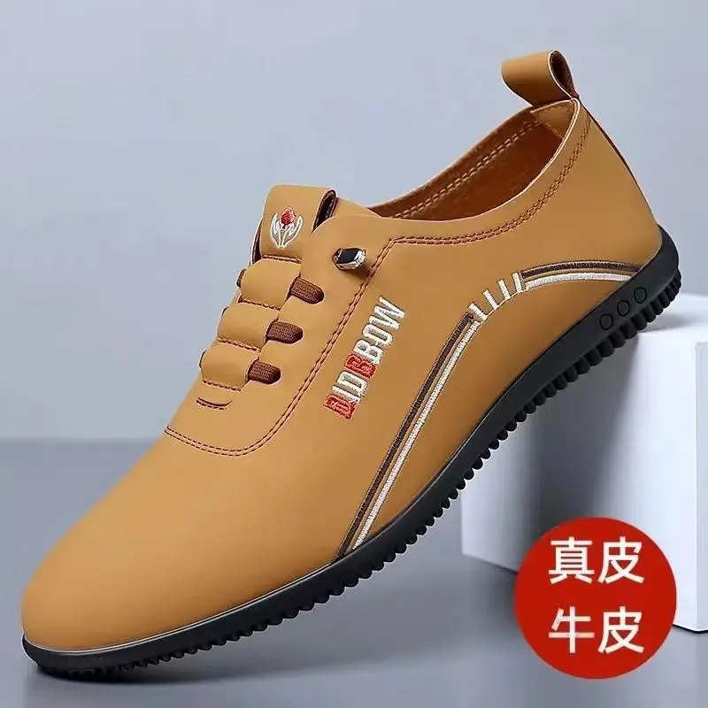 Giày Nam Thường Ngày Đế Mềm, Da Thật Cao Cấp, Thoáng Khí, Hợp Xu hướng Mới, Bề Mặt Mềm, Thích Hợp Cho Năm 2024, Giày Da Thường Ngày