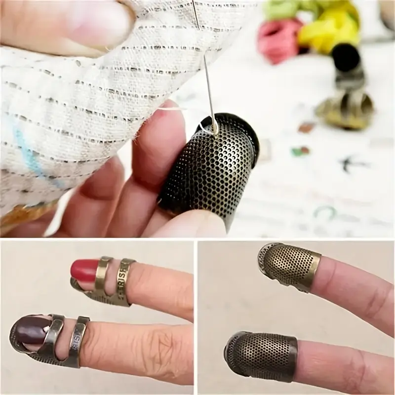 Mỏ Mồi May, Bảo Vệ Ngón Tay 2 Cái, Bảo Vệ Lá Chắn Kim Kim Loại Có Thể Điều Chỉnh Cho Ngón Tay, Thích Hợp Cho Kim Ghim, May Vá Và Thủ Công Chăn Nuôi, Phụ Kiện, Dụng Cụ May Vá Tự Làm 2