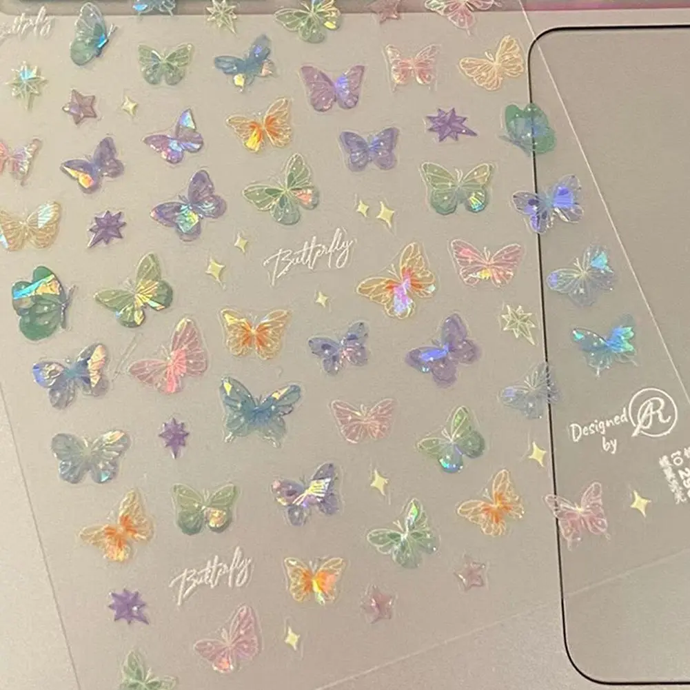 Romantic Colorful Butterfly Nail Stickers Various Styles Butterfly Stickers For Nail Decoration Nails Art Design Manicure
