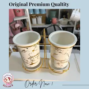 Tempat Sendok Keramik Mewah Wadah Sendok Keramik Marble Set