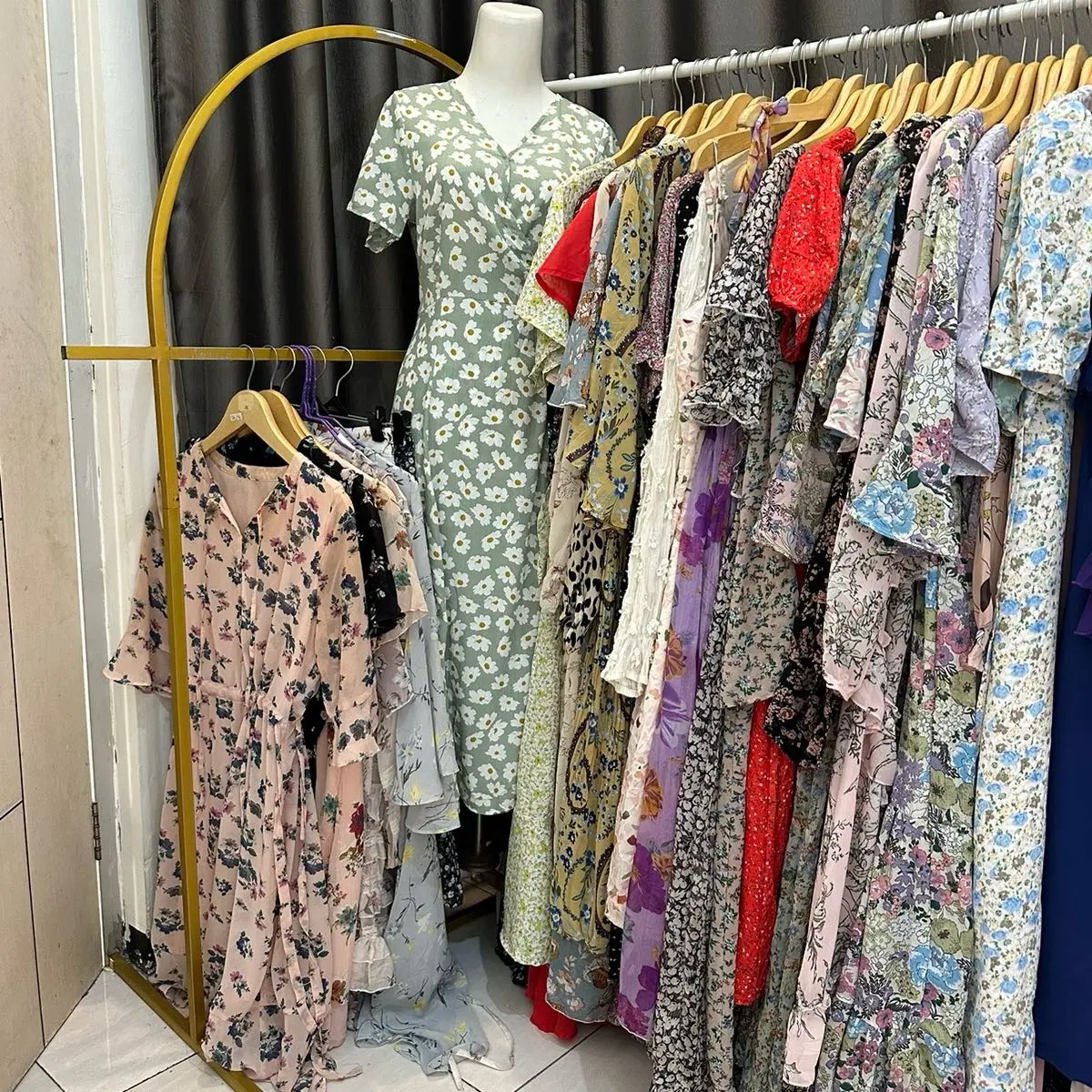 Dress bunga Wanita Panjang Gaun Dewasa Pesta
