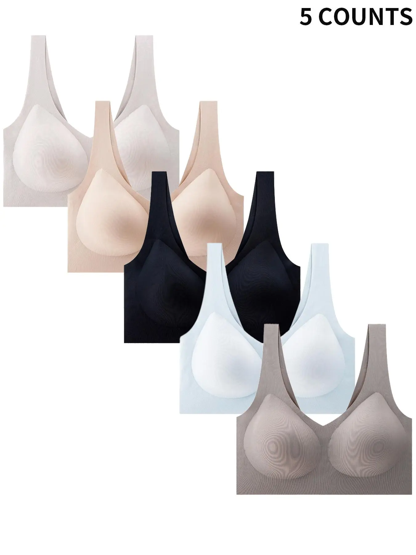 Women's Solid Wireless Bra, Casual Comfortable Breathable Bra, Softness Lingerie for All Seasons