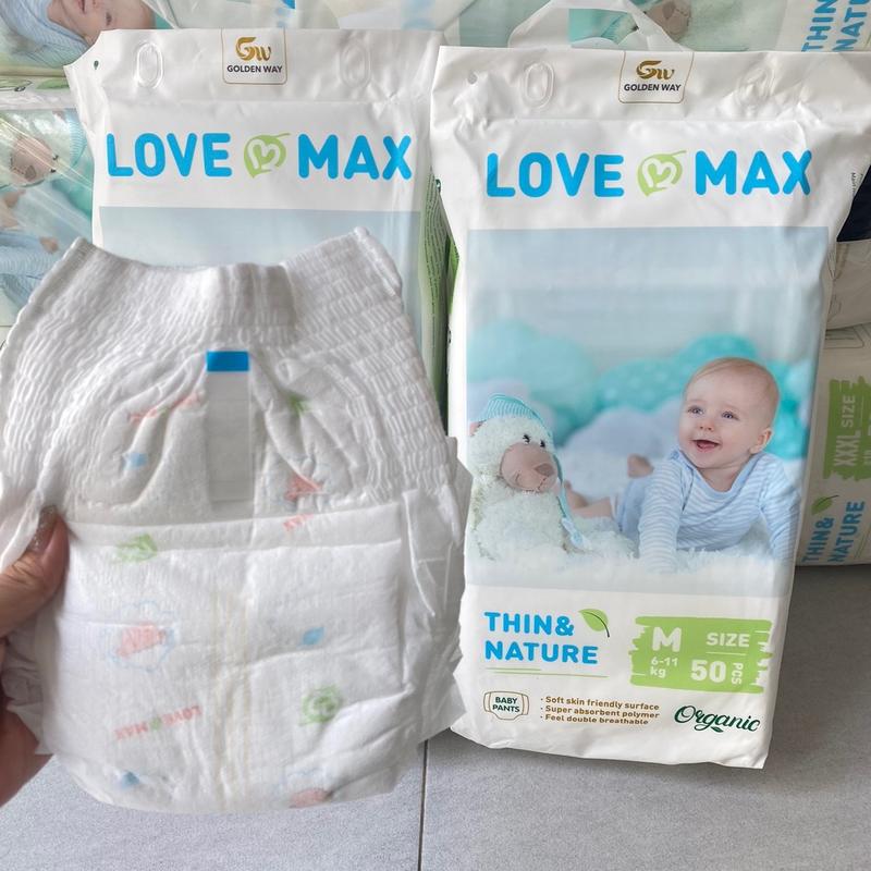 [TẶNG QUÀ] combo 2 Bịch bỉm quần LOVE MAX Organic 100 miếng, M-5XL  Cho Bé Voi 2