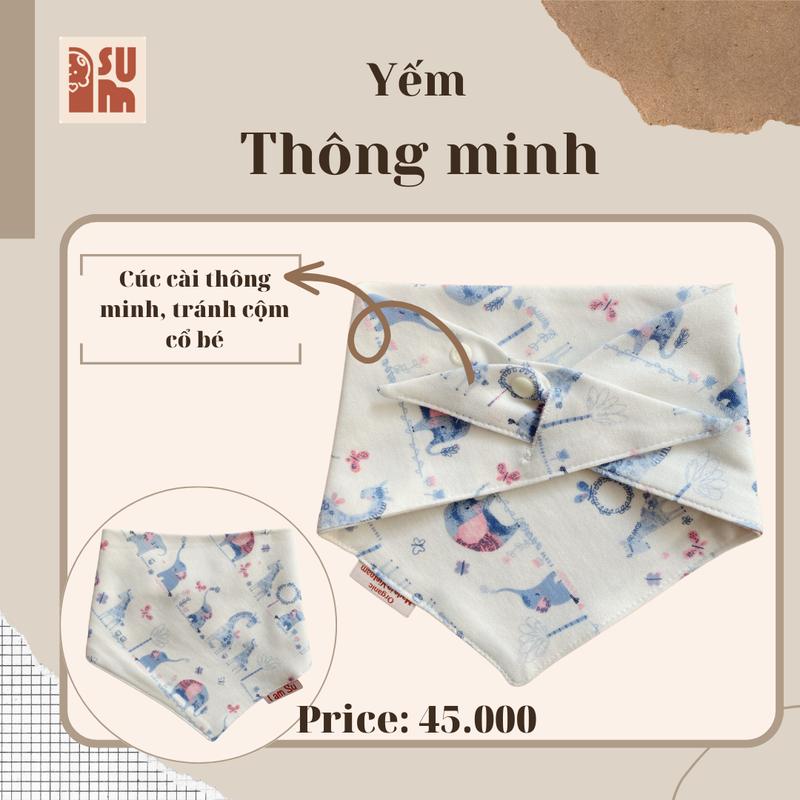 Yếm Tam Giác Vải Cotton  Mềm Mịn Cho Bé Thiết kế Thông Minh 7