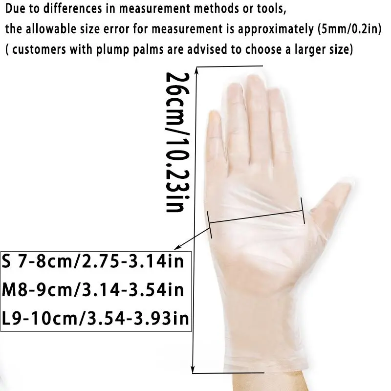 Disposable Clear Gloves, 100pcs Disposable Gloves, Kitchen Oil Resistant Food Grade Baking Gloves, Household Cleaning Gloves 1