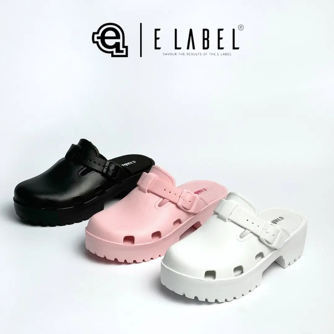 E Label - Serra Sandal | Sandal Jepit Hak Tinggi Sandal Karet Wanita Wedges Sendal