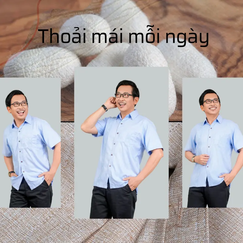 Áo sơ mi trung niên ngắn tay vải đũi mềm mát loại áo sơ mi nam thêu họa tiết form rộng thoải mái ATK30 Menswear 5