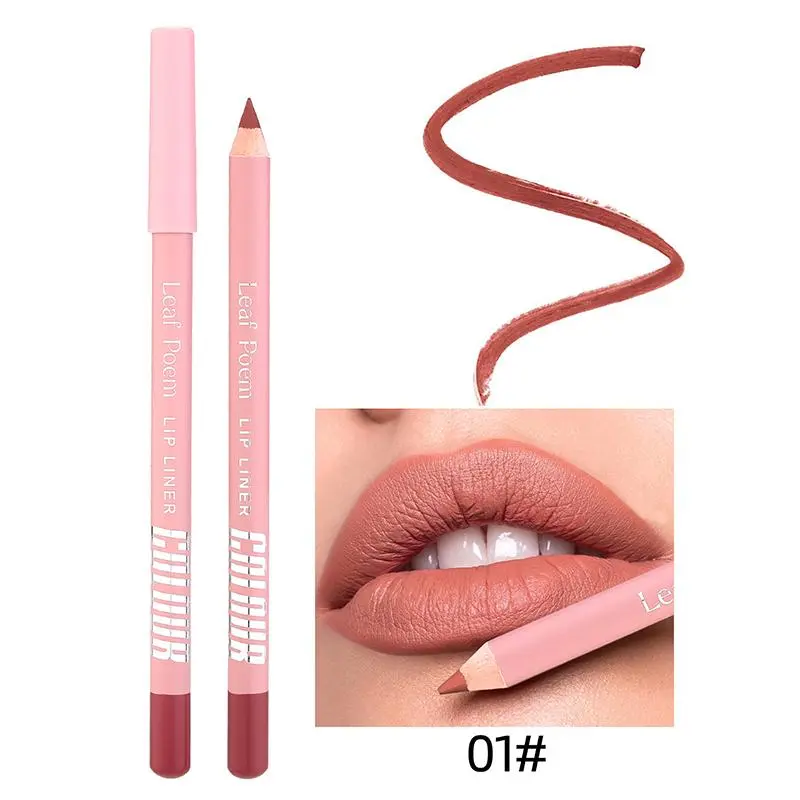 Matte Lip Liner Pencil Waterproof Plumping Stain Lipstick Natural Nude Pink Lip Liner Pro Outline the Lips Contour Makeup Eyeliner Cosmetic