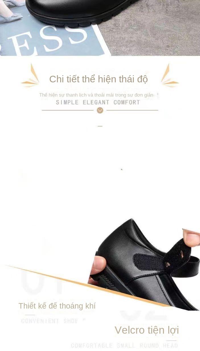 Product Introduction of Giày Cao gót Cho Mẹ, Da Thật Mềm, Mũi Tròn, Giày Nữ, Giày Da Đế Bằng, Có Dây Đeo Chống Trượt, Thích Hợp Cho Phụ Nữ Trung Người Già Và Cao Tuổi, Giày Đi Làm Cho Phụ Nữ Shoes Jean 5