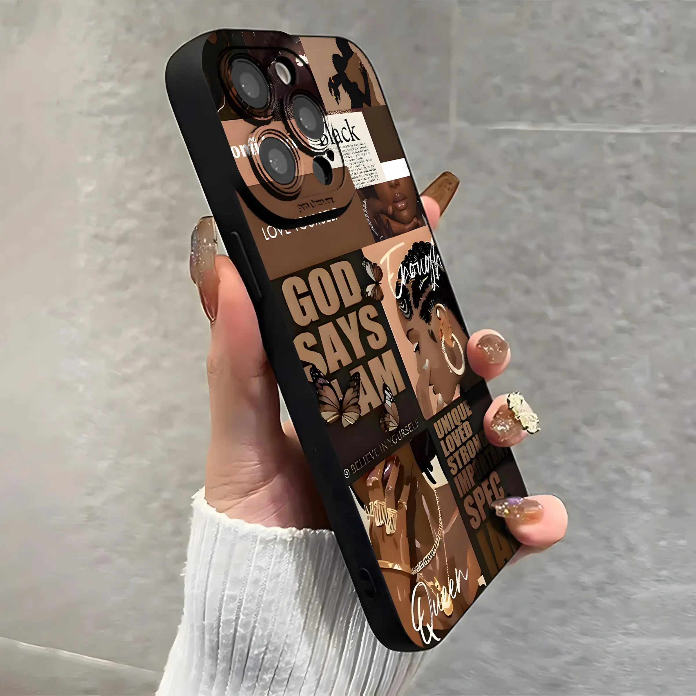 Girl Pattern Phone Case, Shockproof Phone Protective Cover, Fashion Phone Accessories Compatible with iPhone 11 12 13 14 15 16 Pro Max