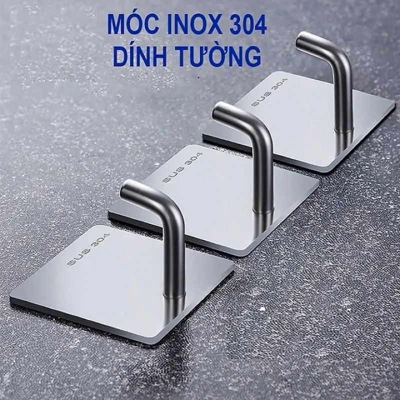 Móc Treo Inox 304 Dán Tường Siêu Dính Chịu Lực Treo Đồ
