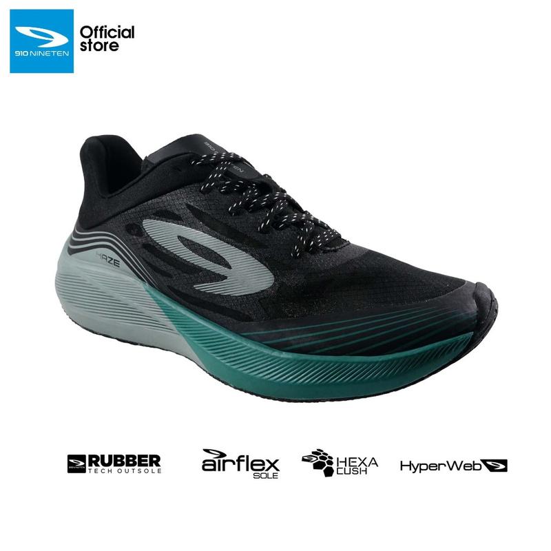 910 Nineten Haze Vision 1.0 Sepatu Lari - Hitam/Abu/Hijau Hydro 1