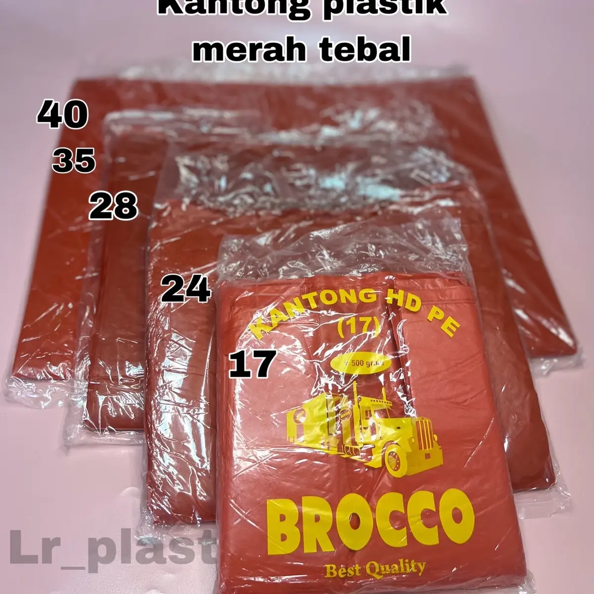 KANTONG PLASTIK MERAH TEBAL Uk 17, 24, 28, 35, & 28 / KANTONG KRESEK MERAH / HD PLASTIK MERAH Dapur