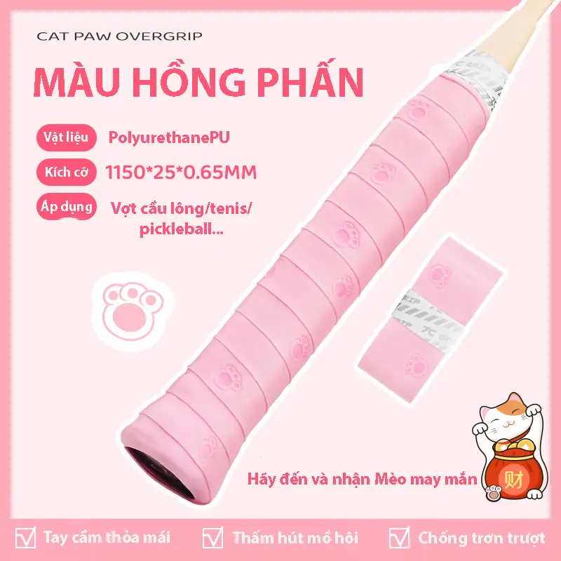 M1a - Quấn cán vợt cầu lông, pickleball, tenis chân mèo TNB - Quấn cán mềm mại, chống trơn trượt, thấm mồ hôi cực tốt cho các anh em chơi thể thao!