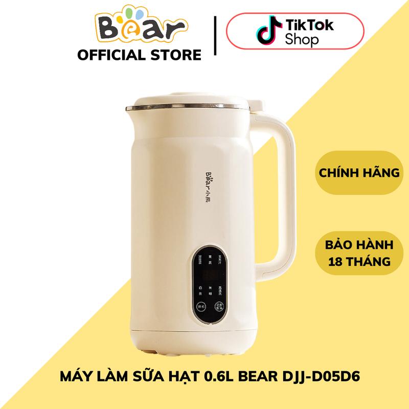 Máy Nấu Sữa Hạt Mini Đa Năng 0.6L Bear DJJ-D05D6 Công Suất 500W 8 Lưỡi Dao Inox 304 Cao Cấp Nấu Các Loại Sữa Hạt Xay Sinh Tố Tự Vệ Sinh Bảo Hành 18 Tháng