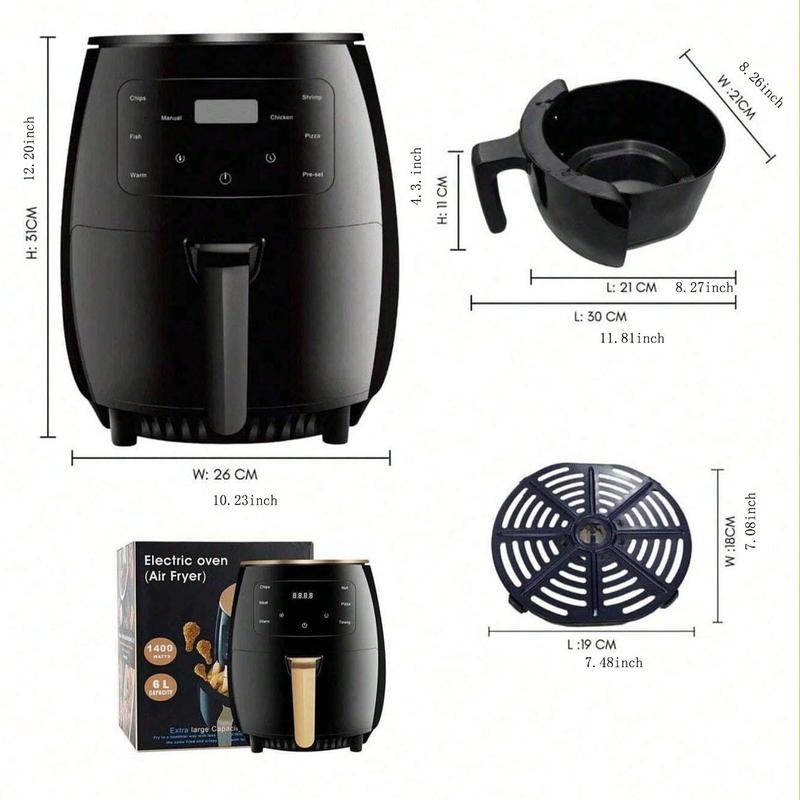 6L Large Capacity Instant Air Fryer Oven, Multifunctional Household Electric Oven, Non-stick Pan Kitchen Appliances For Daily Use 1