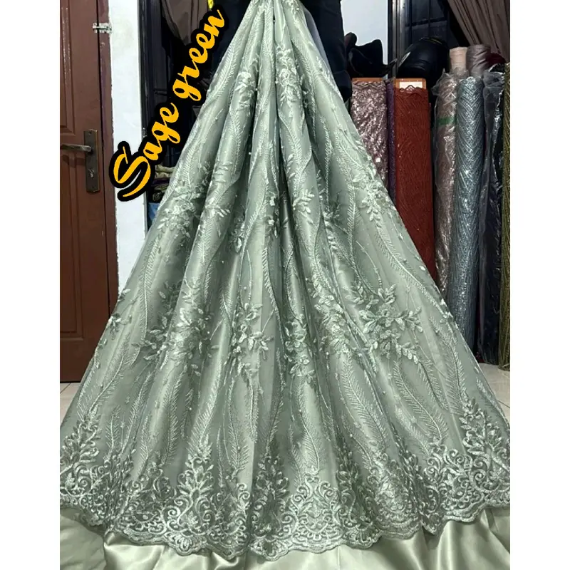 {Harga 0,5m} Tile Bordir Tebal Bahan kebaya meteran 4