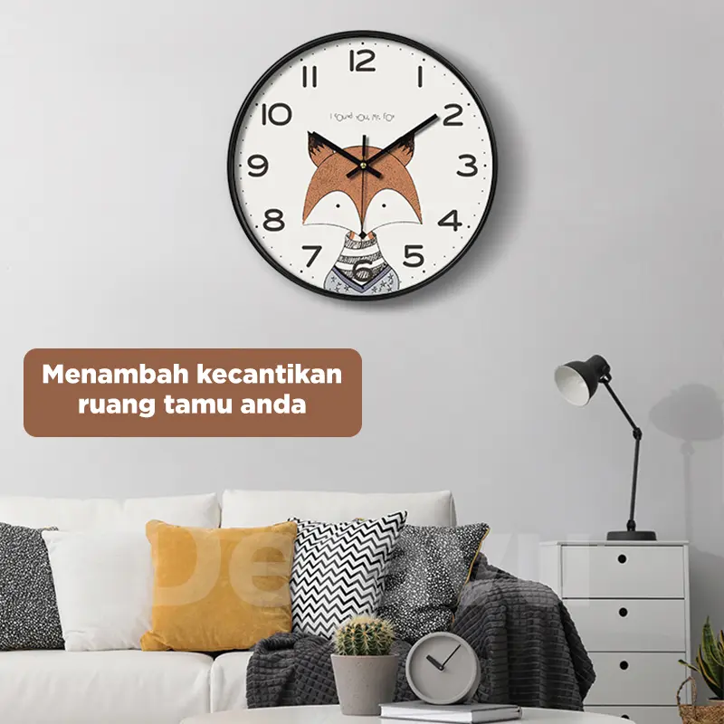 Dejavu Jam Dinding Aesthetic Modern Tahan Lama Bulat Digital Quartz Minimalis Elegant Tahan lama Awet HJD103 Round Digital 5