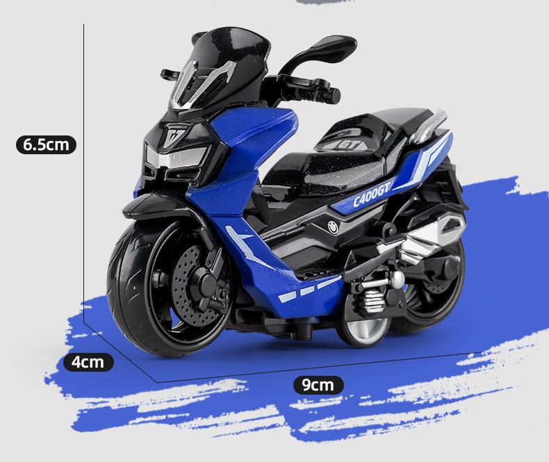 Product Introduction of Alloy Pull Back Motorcycle Simulation Pedal Toy Car Model Keychain Pendant Gift Clip Doll Gift 4